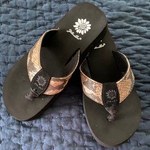 YELLOW BOX Snakeskin Thong Sandal